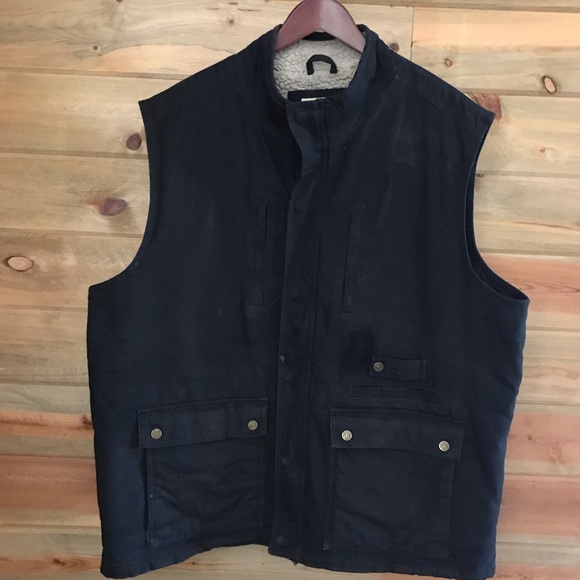 RedHead black 2XL canvas Sherpa lined vest - Picture 1 of 3